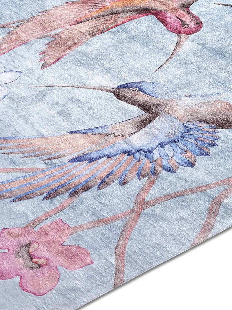 Hummingbirds handgeknoopt vloerkleed