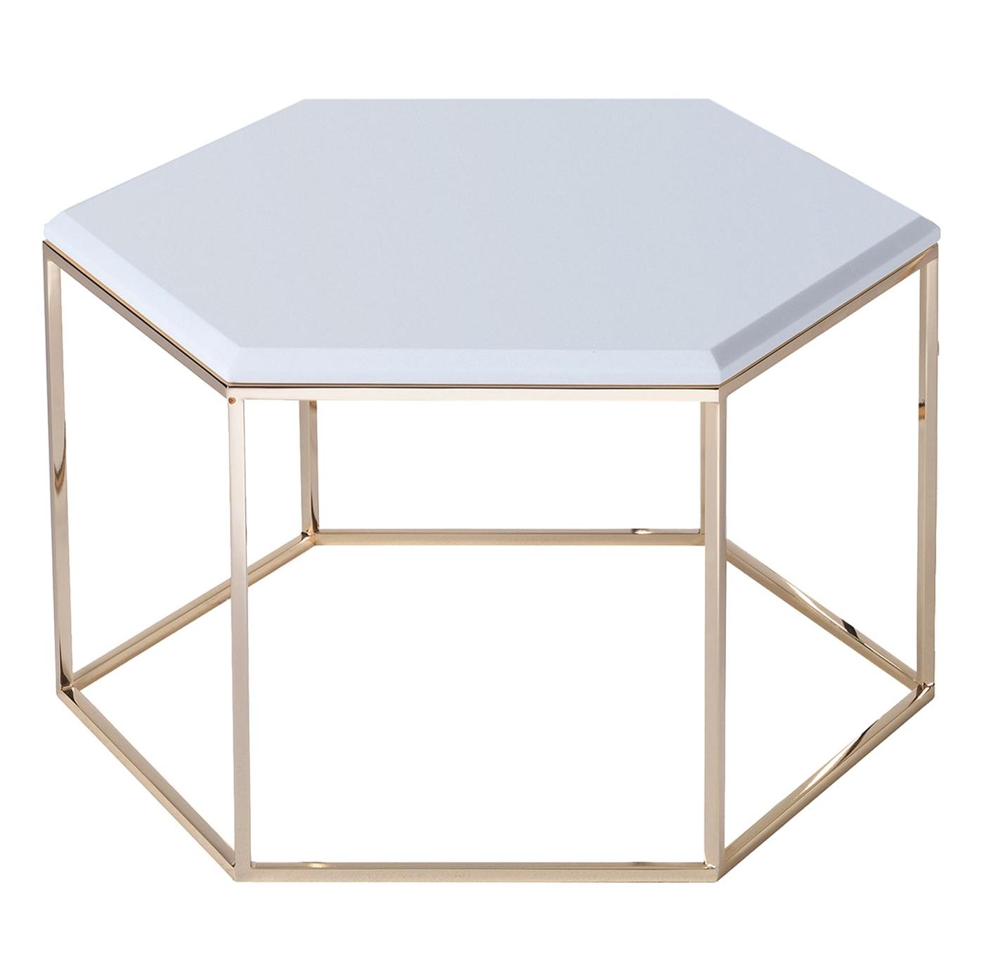Zeshoekige Salontafel met Marmeren Blad