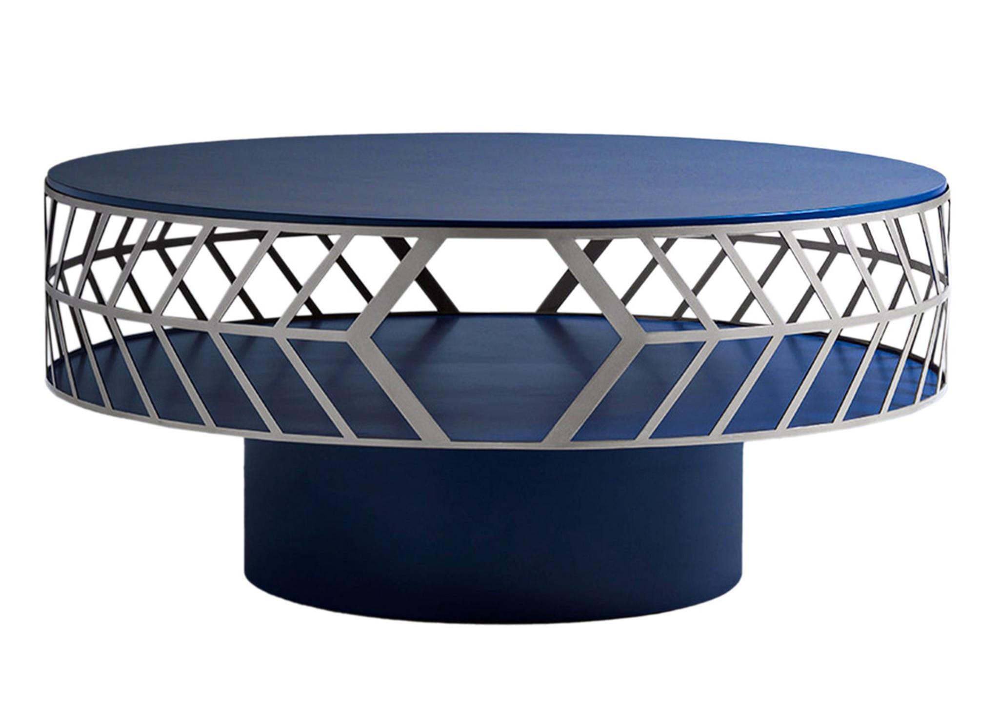 Lok blauwe salontafel
