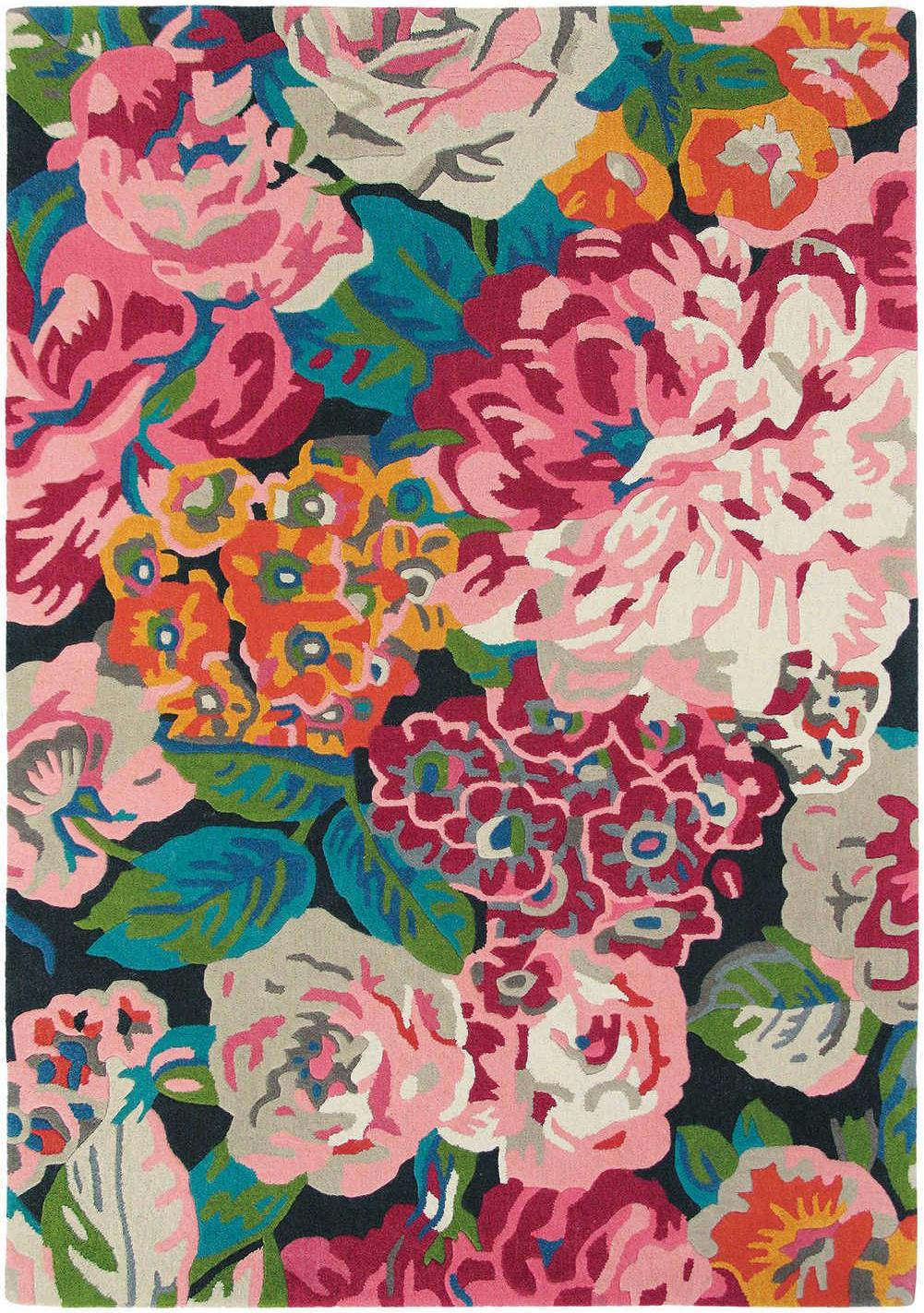 Rose & peony cerise tapijt | Maat: 200 × 280 cm