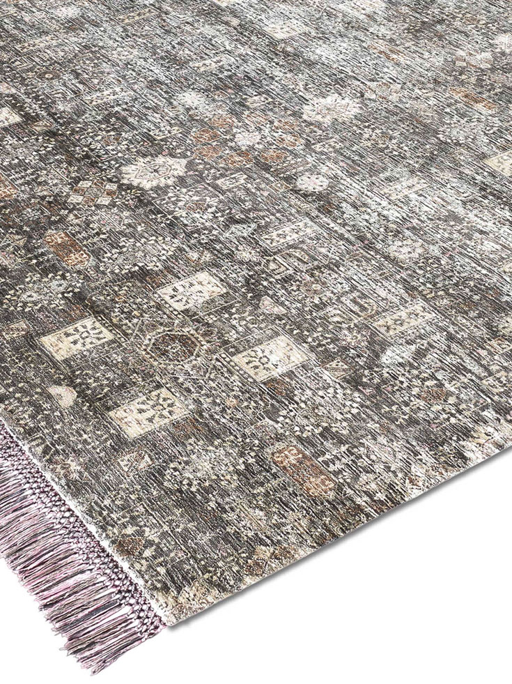 Agra Charcoal handgemaakte luxe tapijt | Maat: 183 × 274 cm