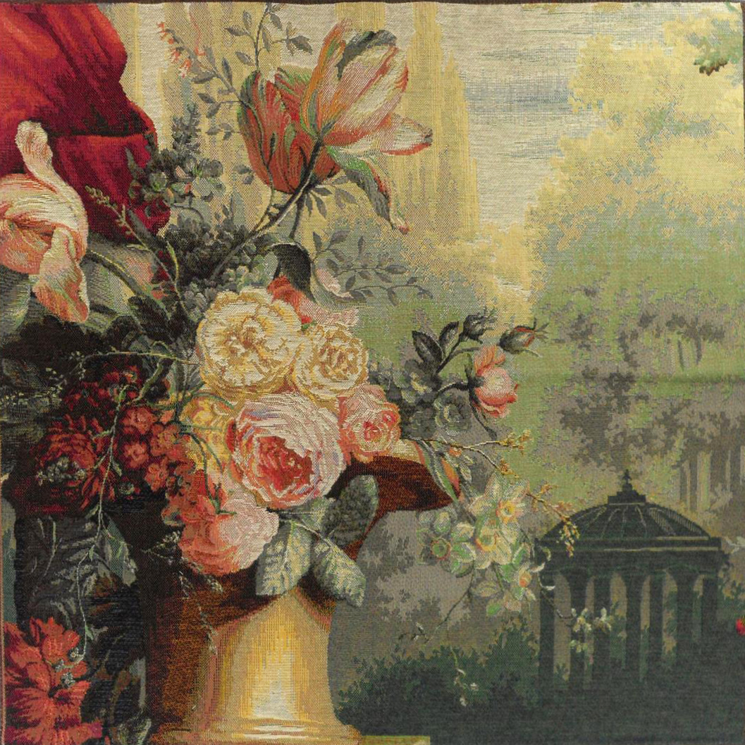Kiosk and Flowers wandtapijt