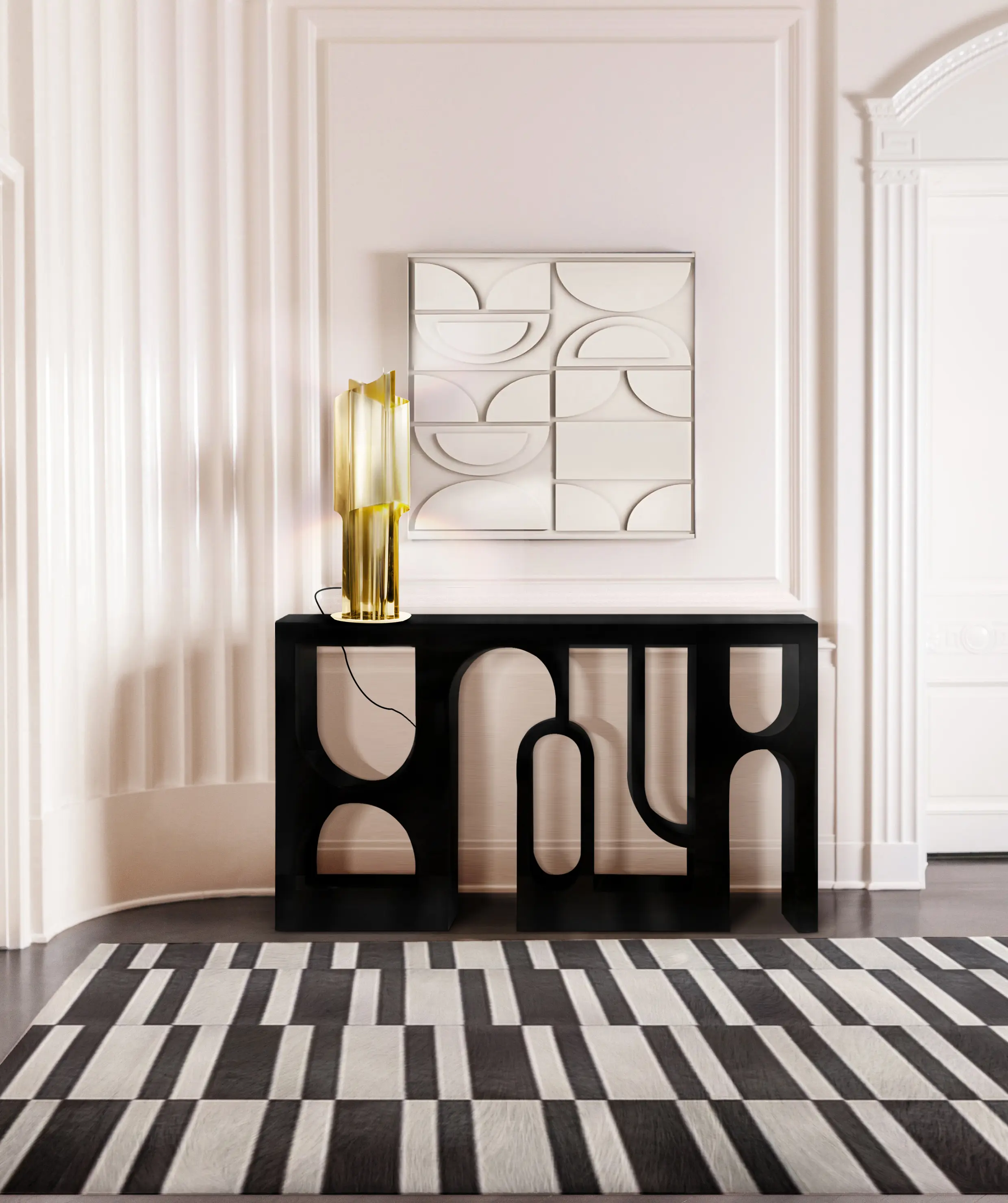 Glanzende zwarte premium console