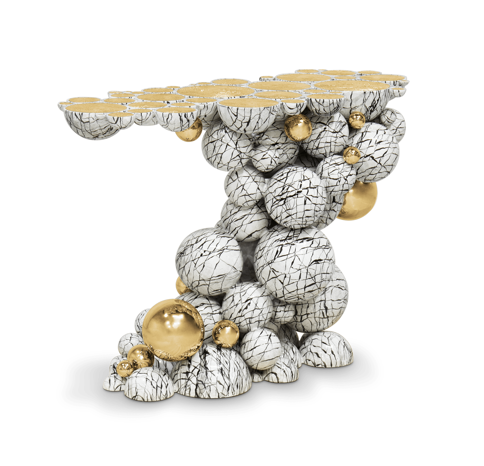 Orbit faux-marmer console