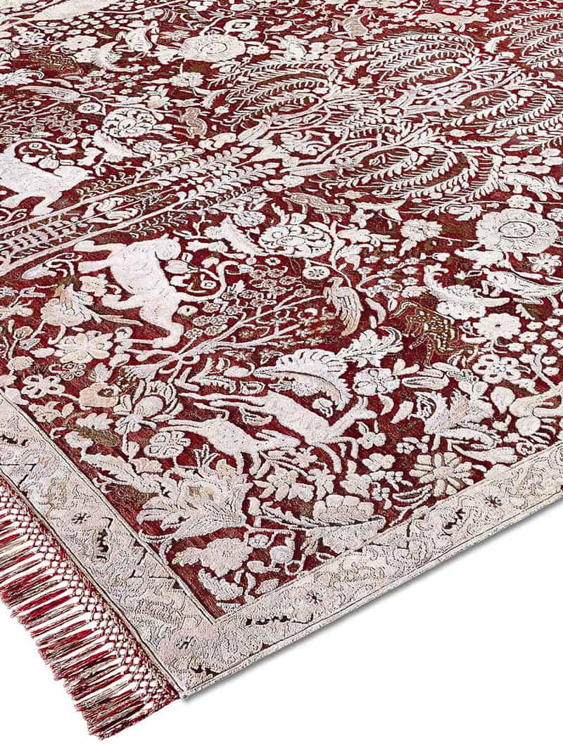 Goud / rood handgemaakte luxe tapijt