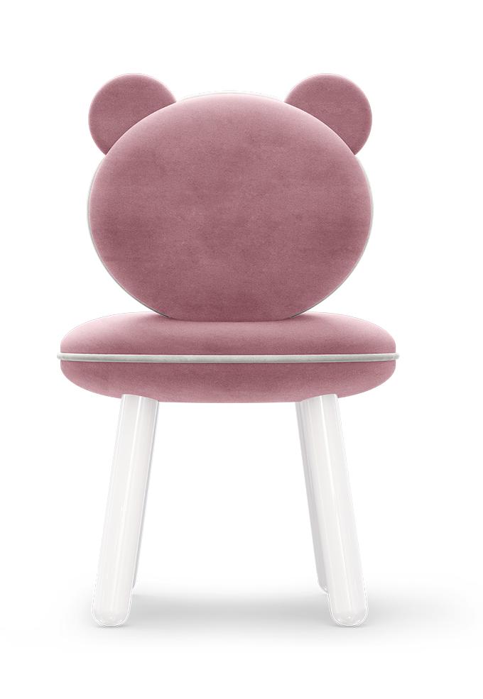 Fluffy Bear roze kinderstoel