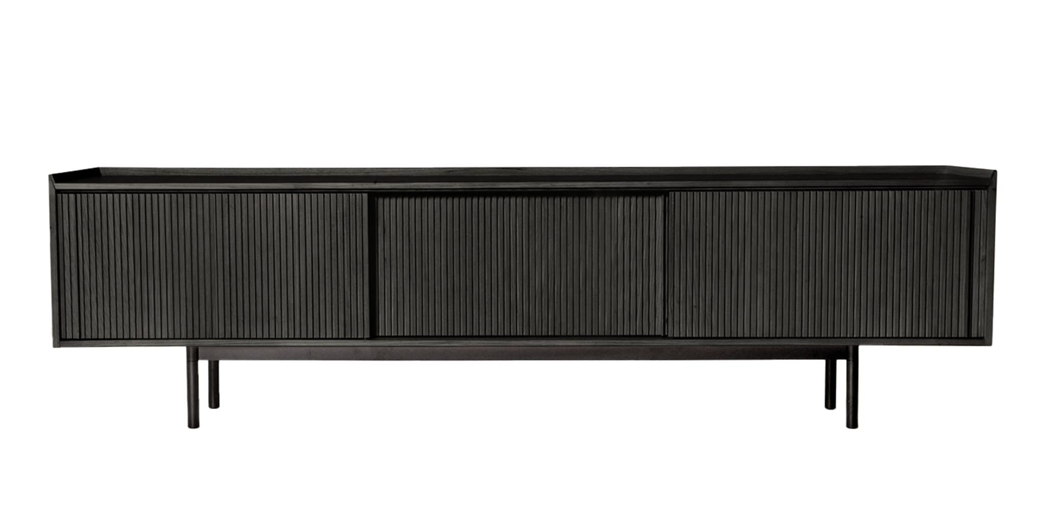 Sipario zwart 3-deurs dressoir | Afmetingen: Height 78 cm