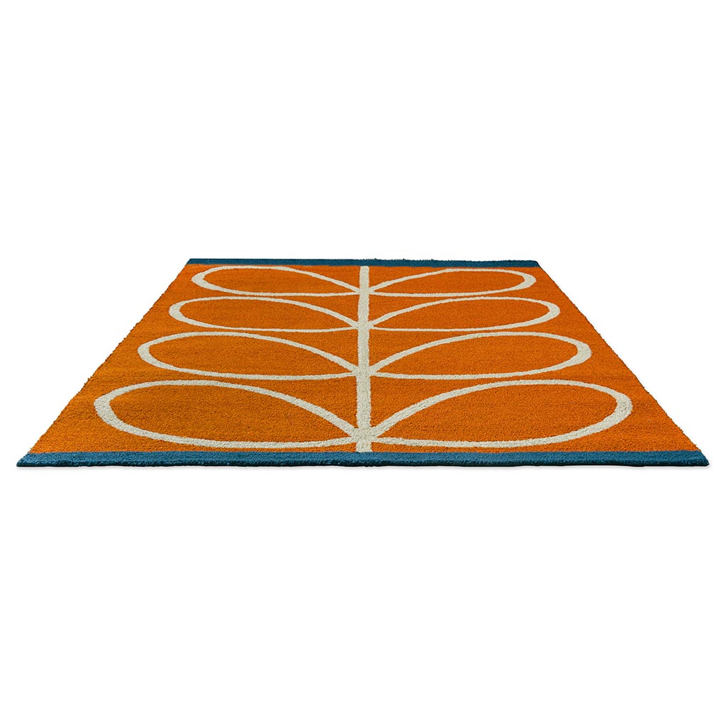 Linear stem oranje outdoor tapijt | Maat: 140 × 200 cm
