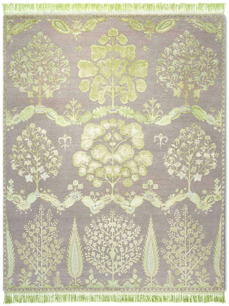 Mughal groen handgemaakte luxe vloerkleed | Maat: 250 × 300 cm