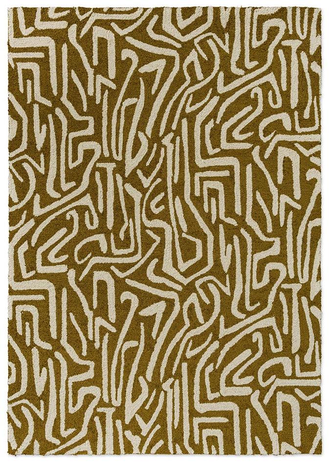 Melodic oker/goud outdoor tapijt | Maat: 250 × 350 cm