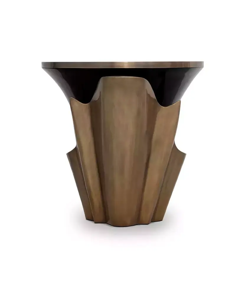 Solstice oud goudblad bijzettafel