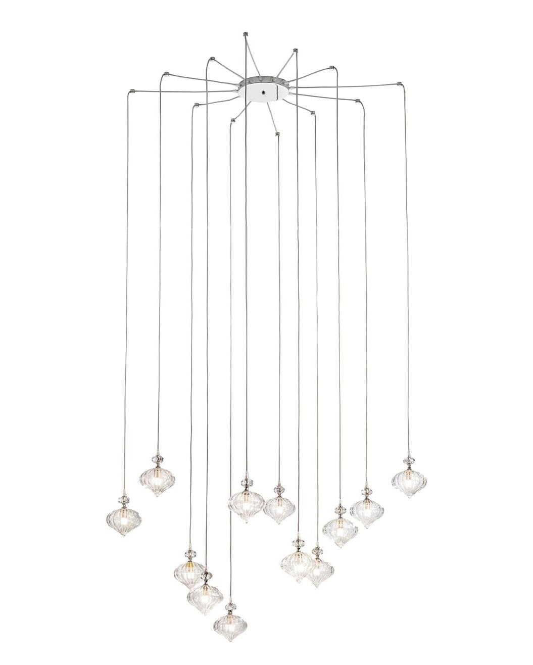 Murano 12-Lichts Geblazen Glas Kroonluchter