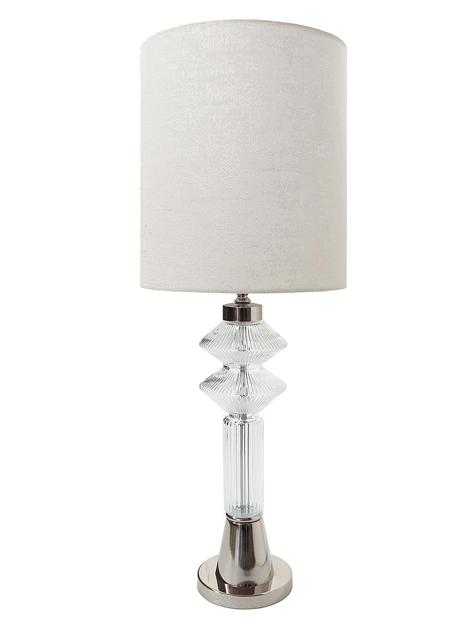Murano Glas Tafellamp met Gepolijst Nikkel Afwerking
