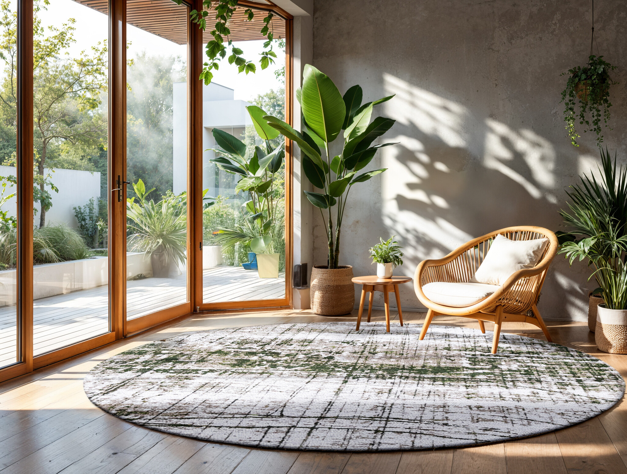 Central Green rond tapijt | Maat: Ø 240 cm