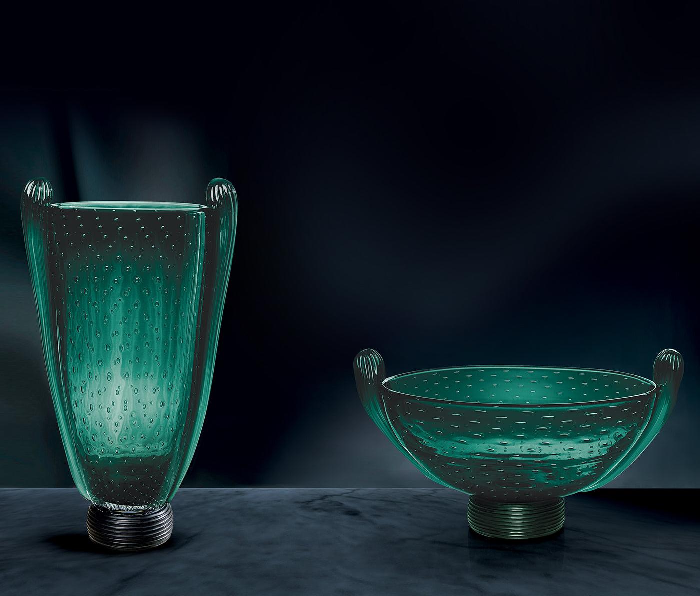 Groene Murano glazen schaal