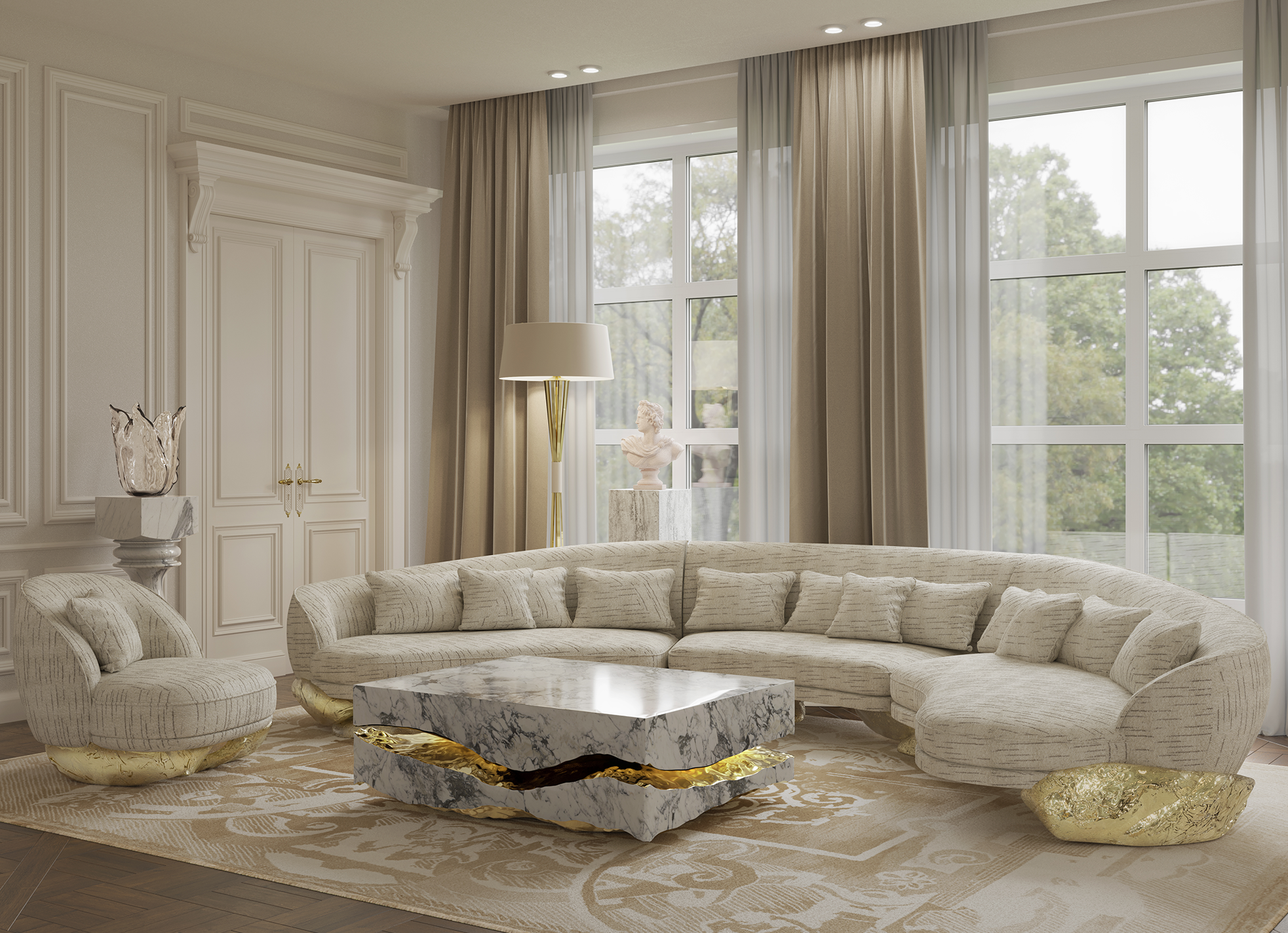 Boulder Carrara marmeren tafel