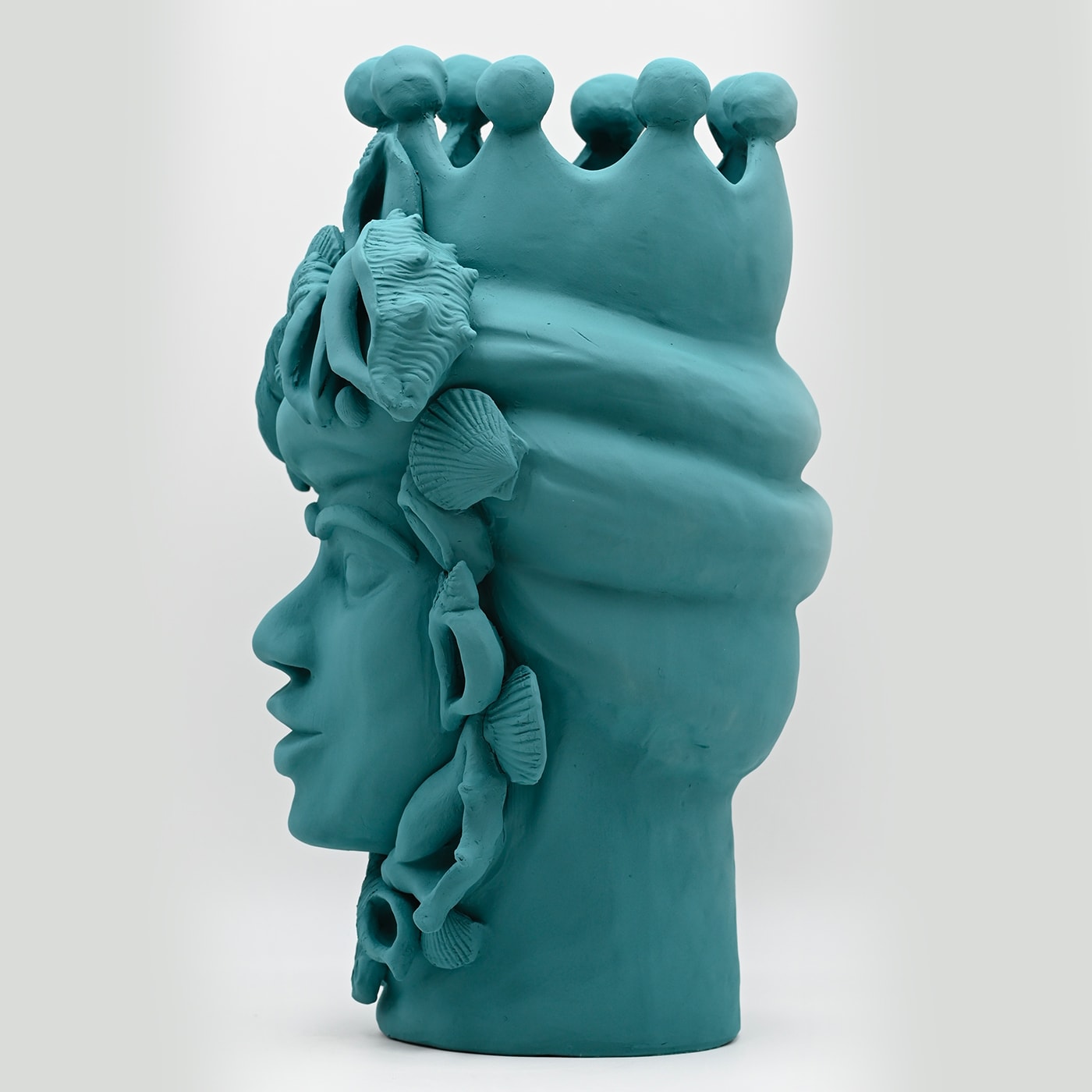 Moor's Head teal handgemaakte sculptuur