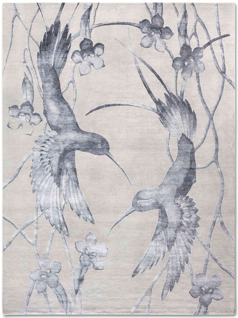 Hummingbirds handgeknoopt vloerkleed