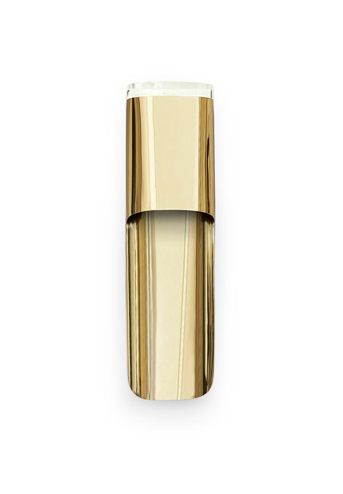 Hoekige messing wandlamp