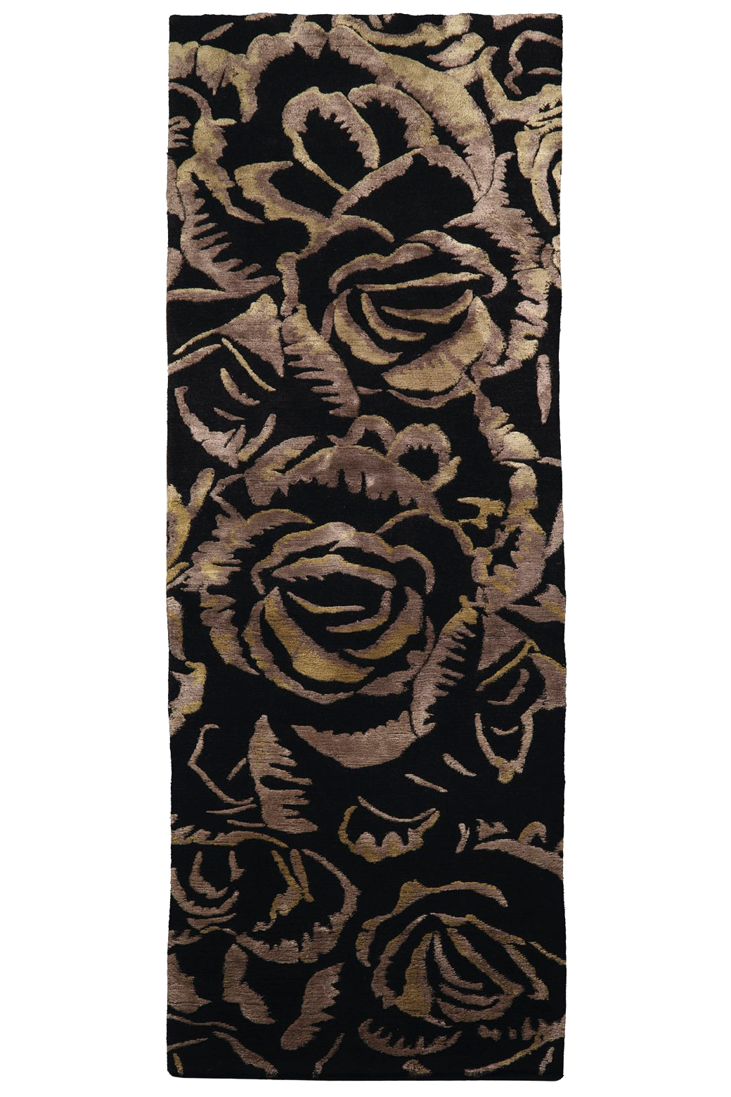 Donkere bloem designer vloerkleed