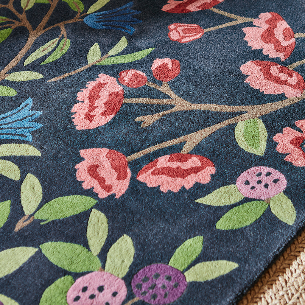 Foraging indigo tapijt | Maat: 140 × 200 cm