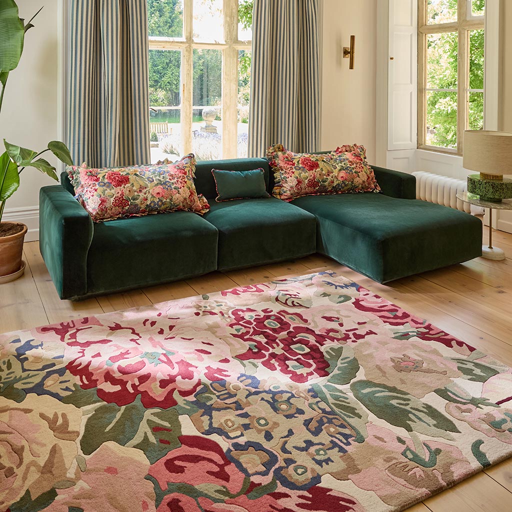 Rose & Peony Red vloerkleed
