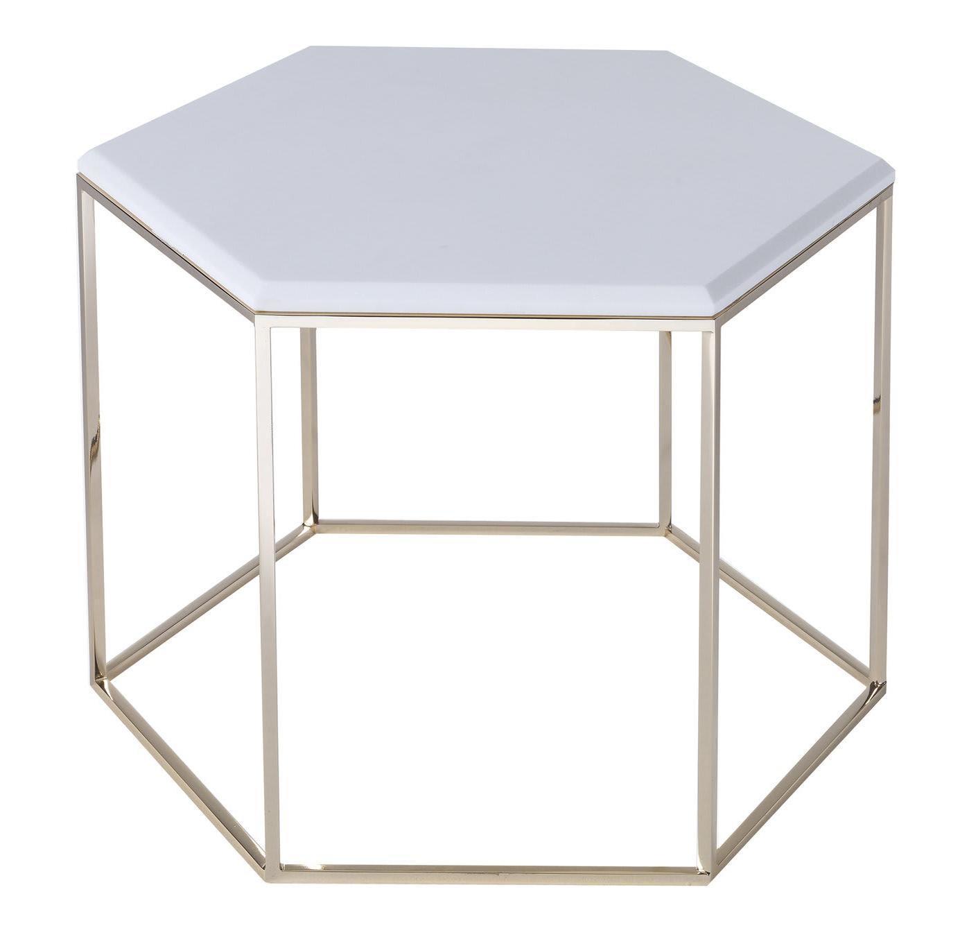 Zeshoekige Witte Marmeren Salontafel