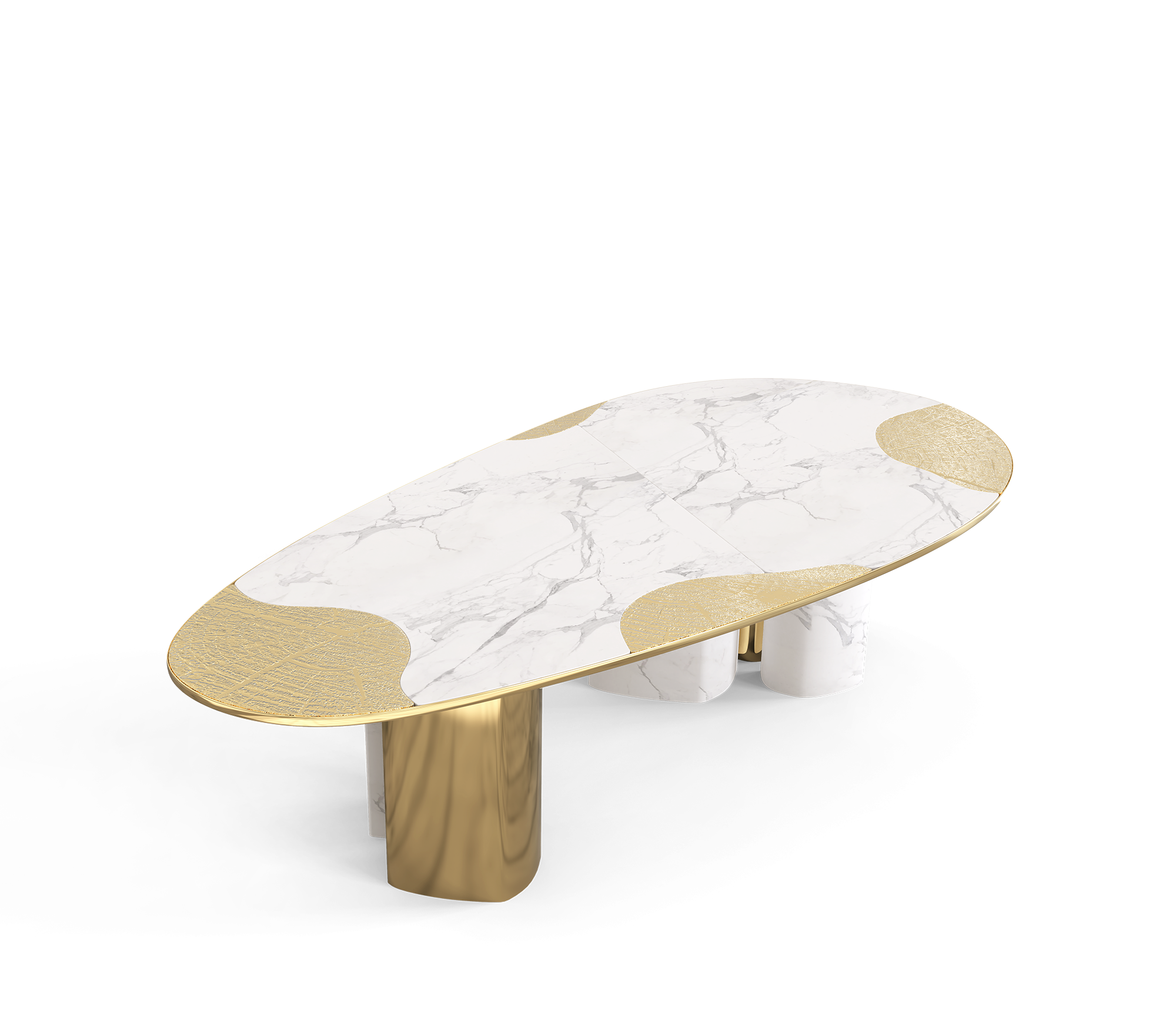 Athena Carrara marmer en gouden eettafel