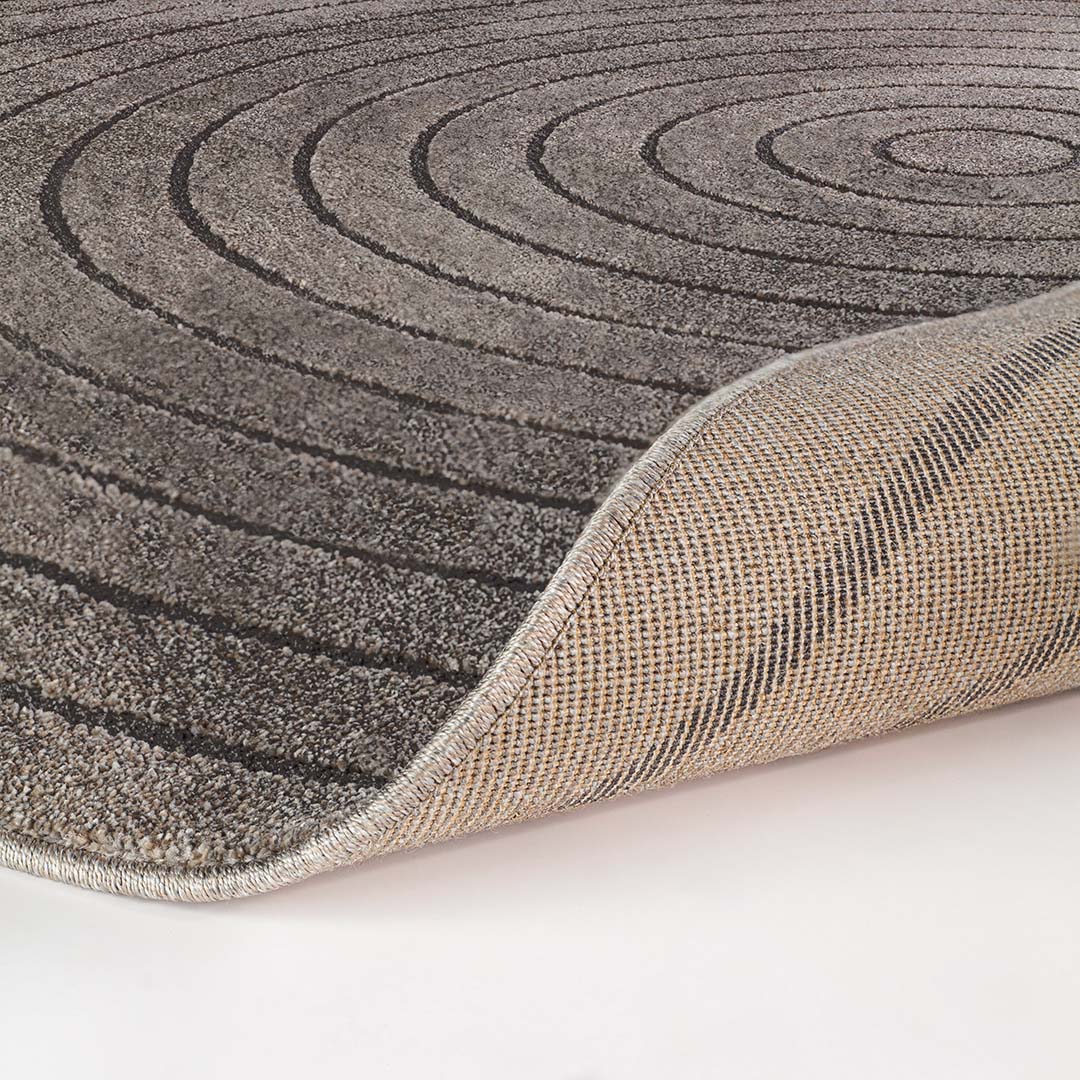 Cortina rond taupe vloerkleed