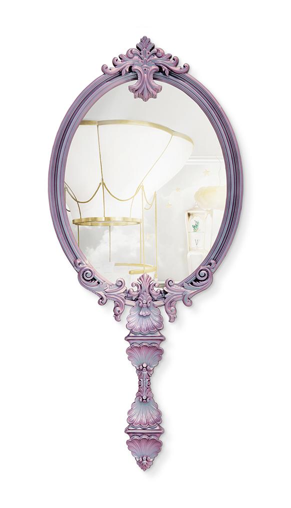 Mystic Chameleon roze wandspiegel