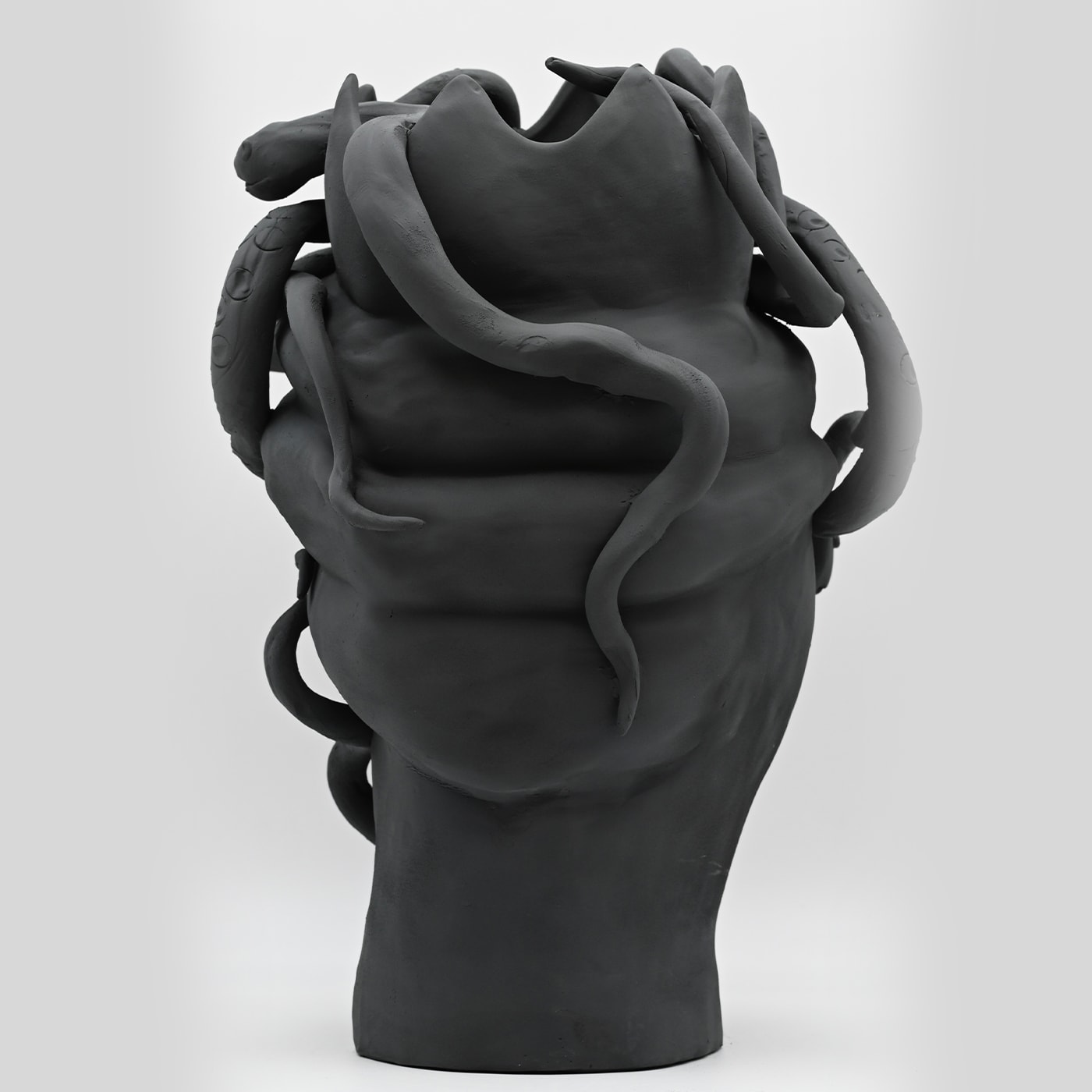 Moor's Head donkergrijze handgemaakte sculptuur