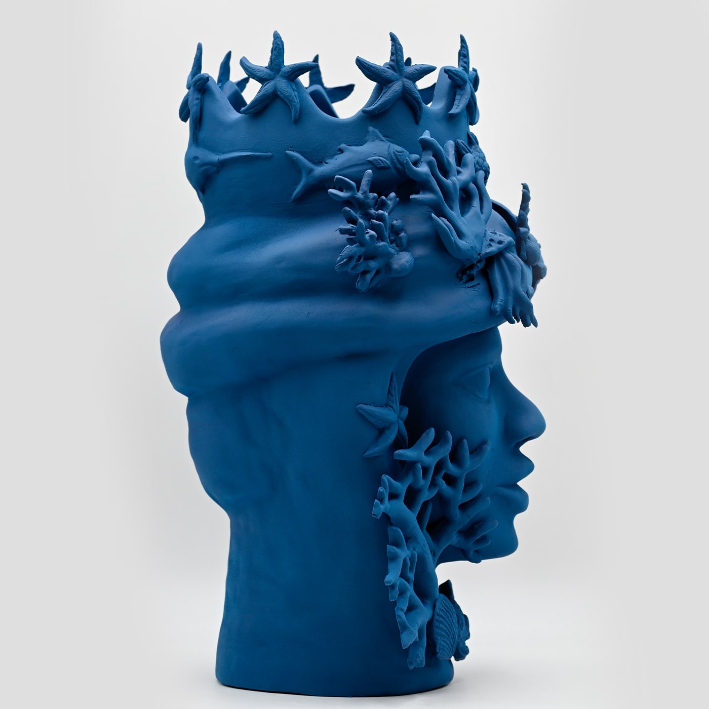 Moor's Head koningsblauwe handgemaakte sculptuur