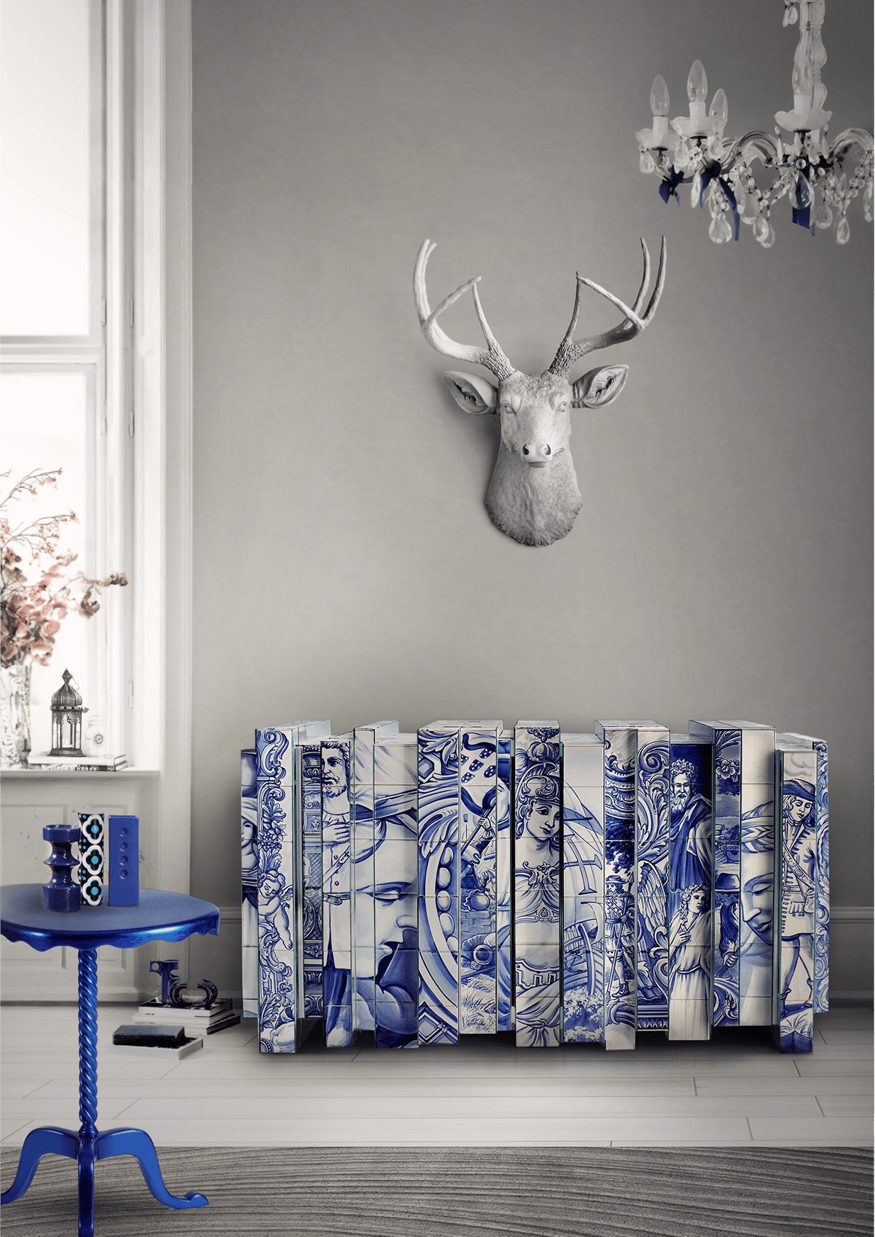 Klassieke ottoman bijzettafel