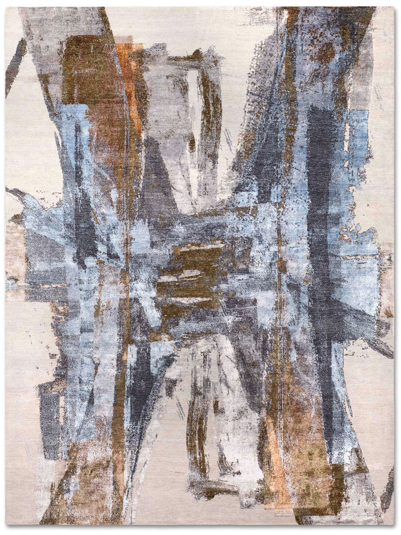 Blue Rust handgeweven vloerkleed