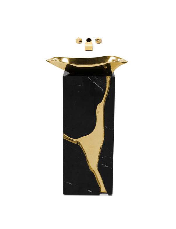 Versplinterd ontwerp zuil wastafel