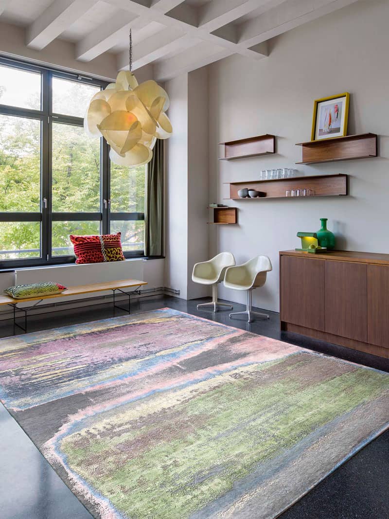 Multicolor handgemaakte luxe vloerkleed