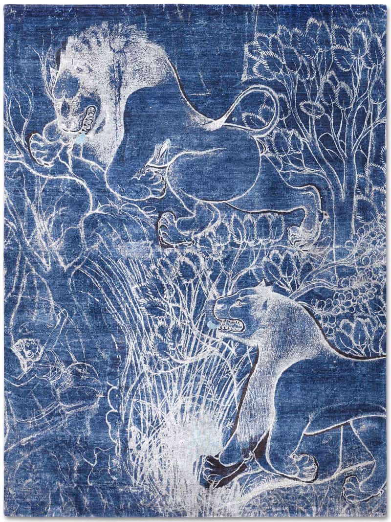 Two Lions Navy handgeweven vloerkleed