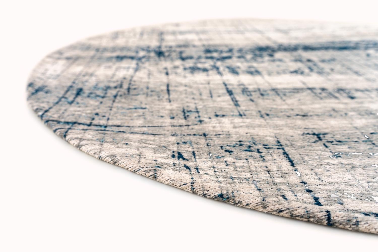 Bronx Azurite rond tapijt | Maat: Ø 240 cm