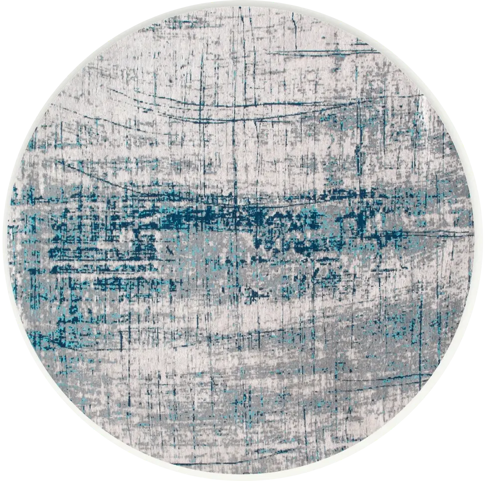 Bronx Azurite rond tapijt | Maat: Ø 240 cm