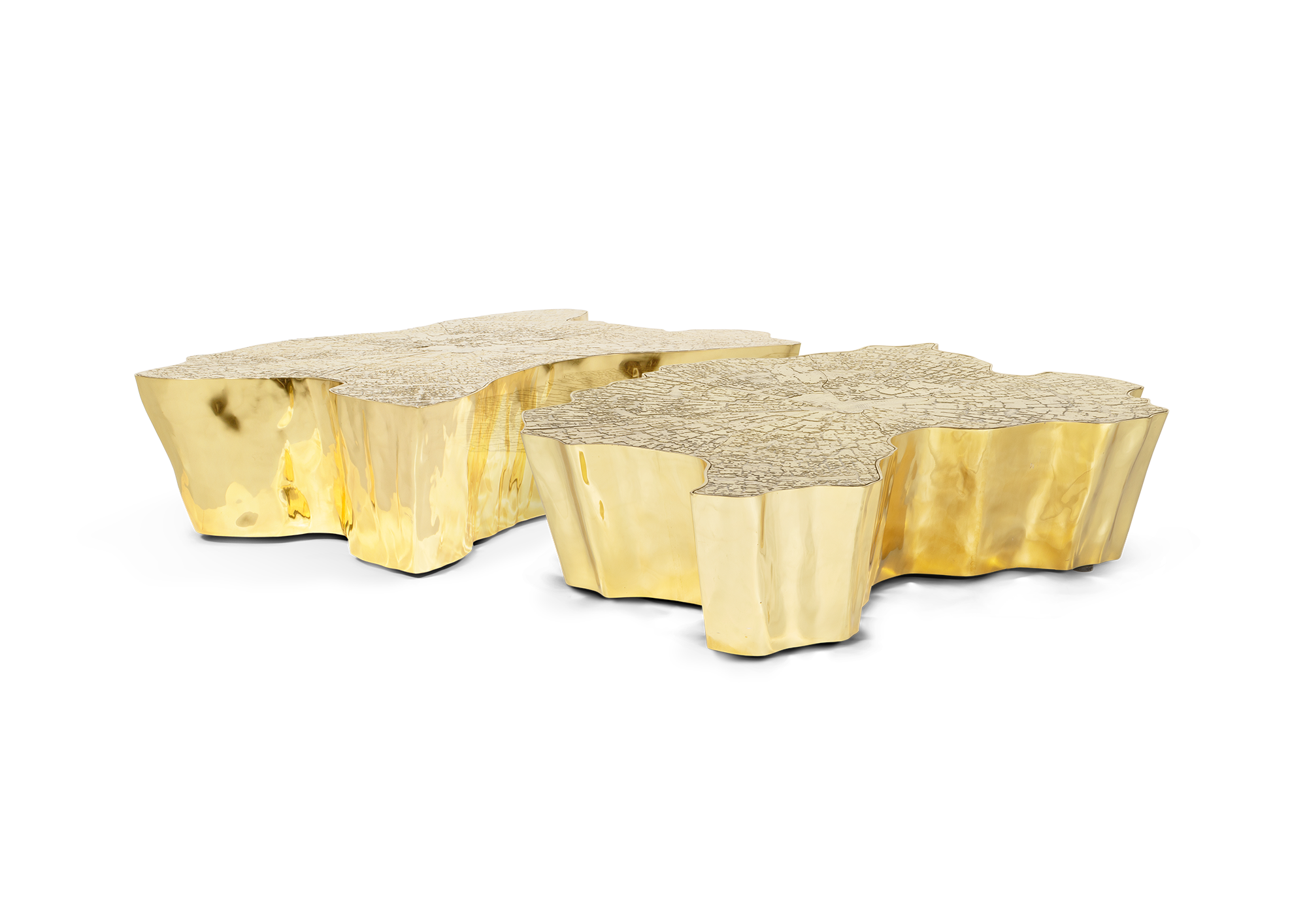Paradise gouden salontafel | Afmetingen: B 123 × D 102 × H 30 cm