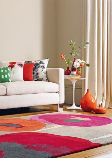 Sanderson klaprozen rood tapijt | Maat: 170 × 240 cm