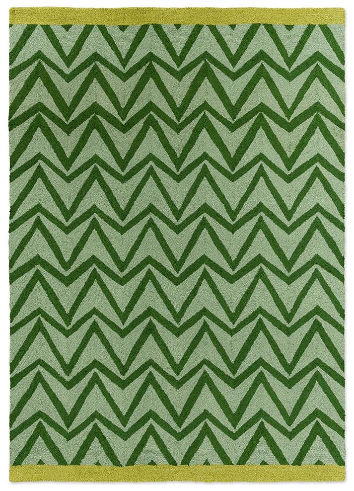 Dhurrie groen outdoor tapijt | Maat: 140 × 200 cm