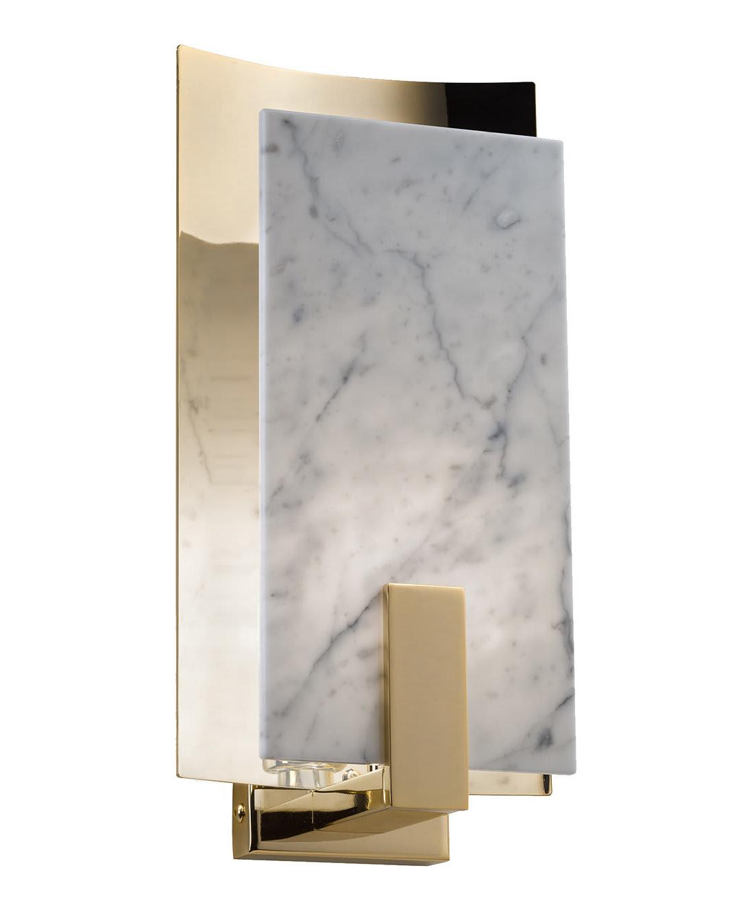 Messing en Carrara Marmer Wandlamp