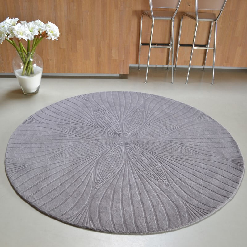 Folia grijs rond tapijt | Maat: Ø 150 cm