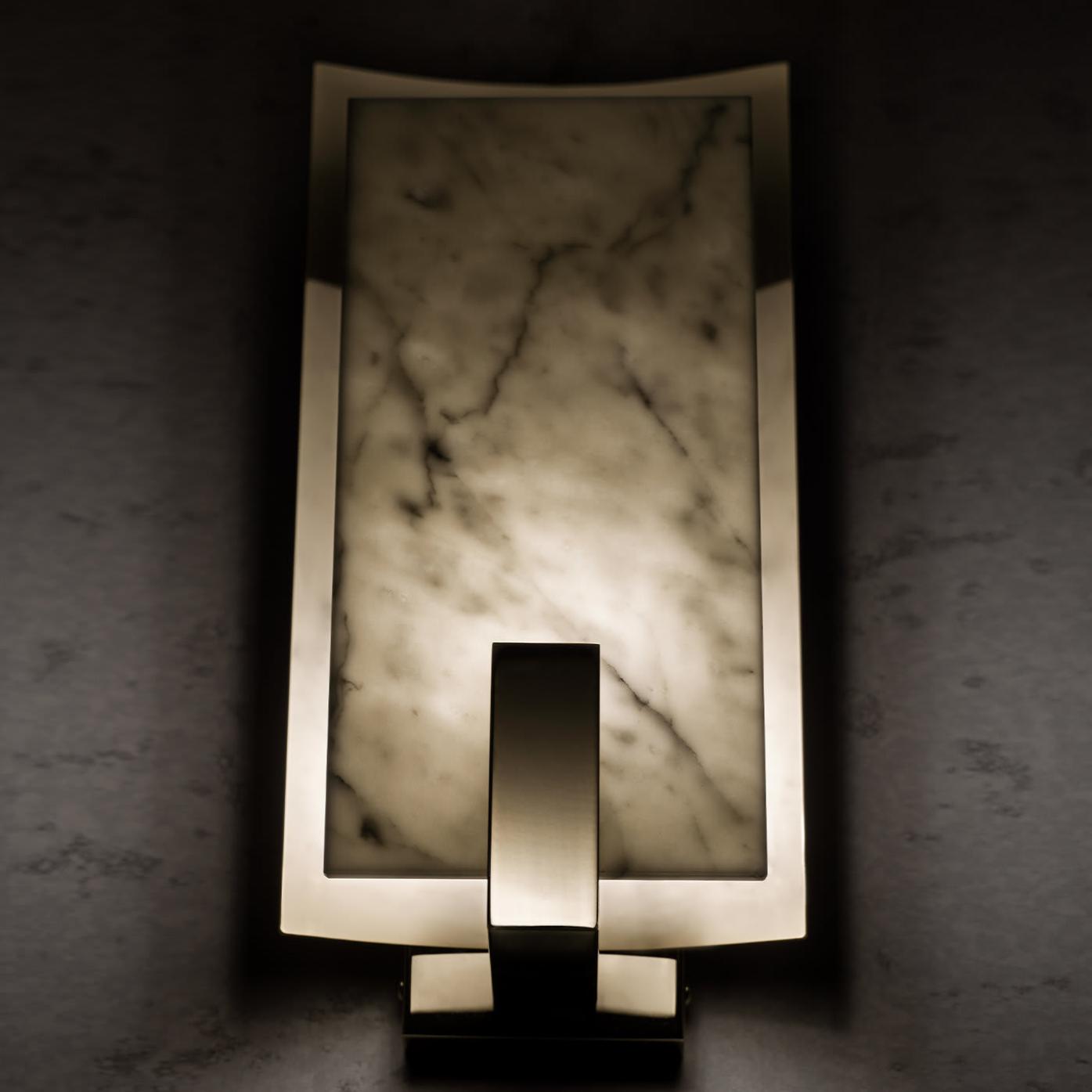 Messing en Carrara Marmer Wandlamp