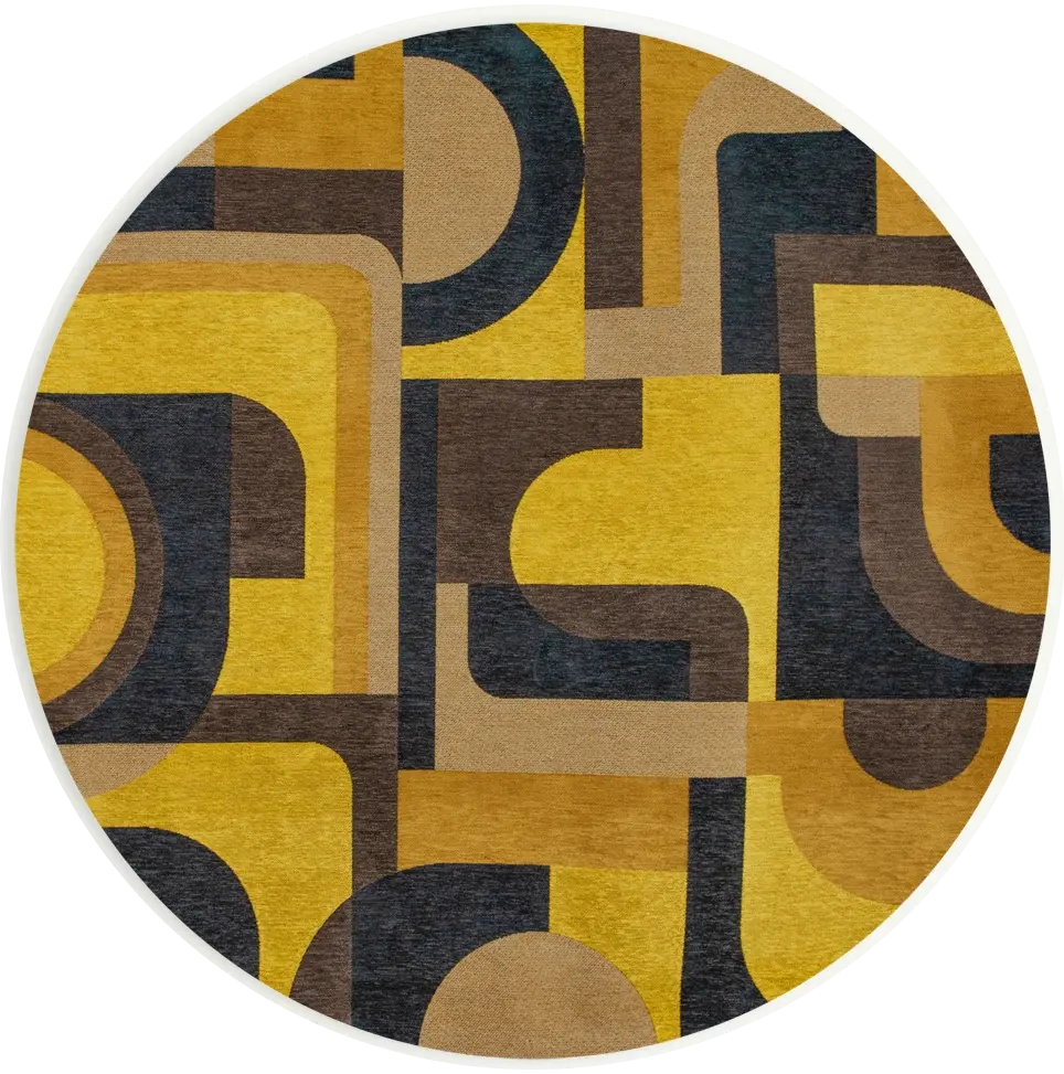 Yellow Meyer rond tapijt | Maat: Ø 240 cm