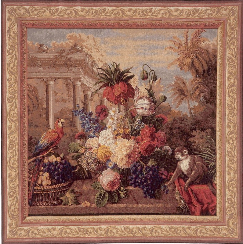 Exotic Bouquet vierkant wandtapijt