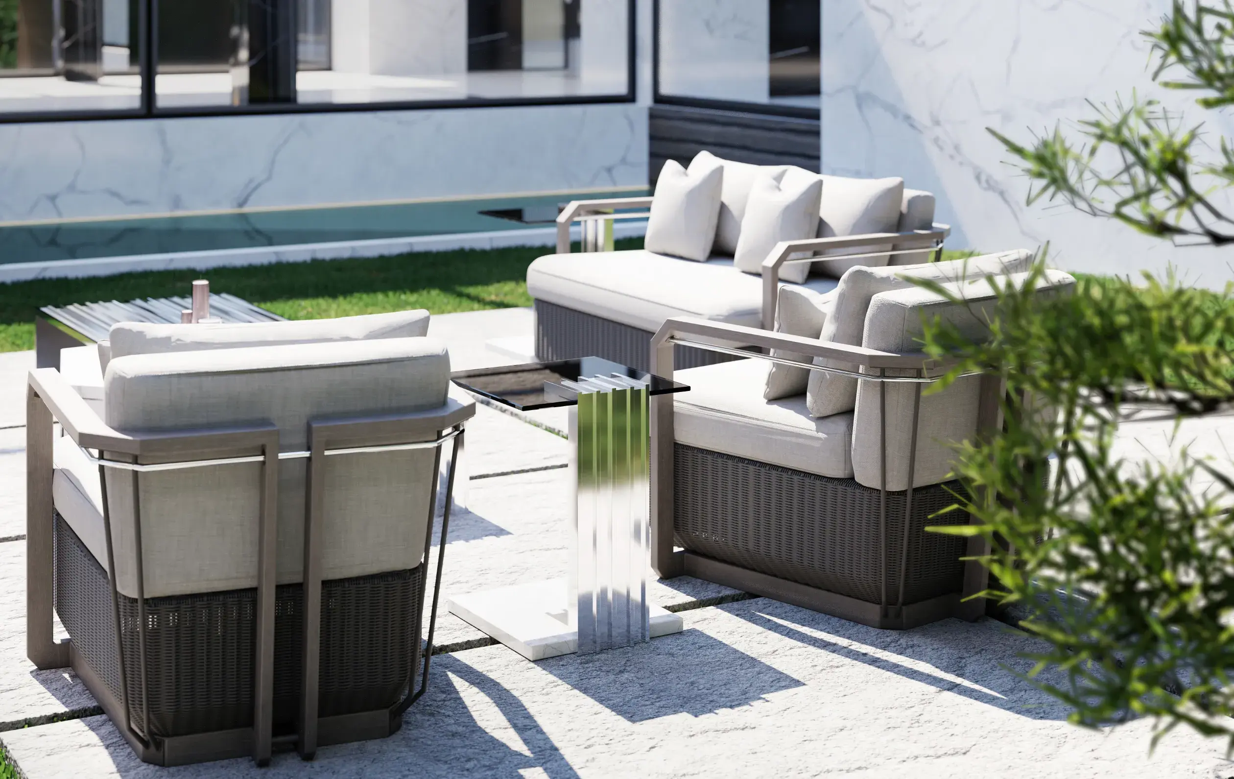 Whirlwind grijze tuinbijzettafel - 2