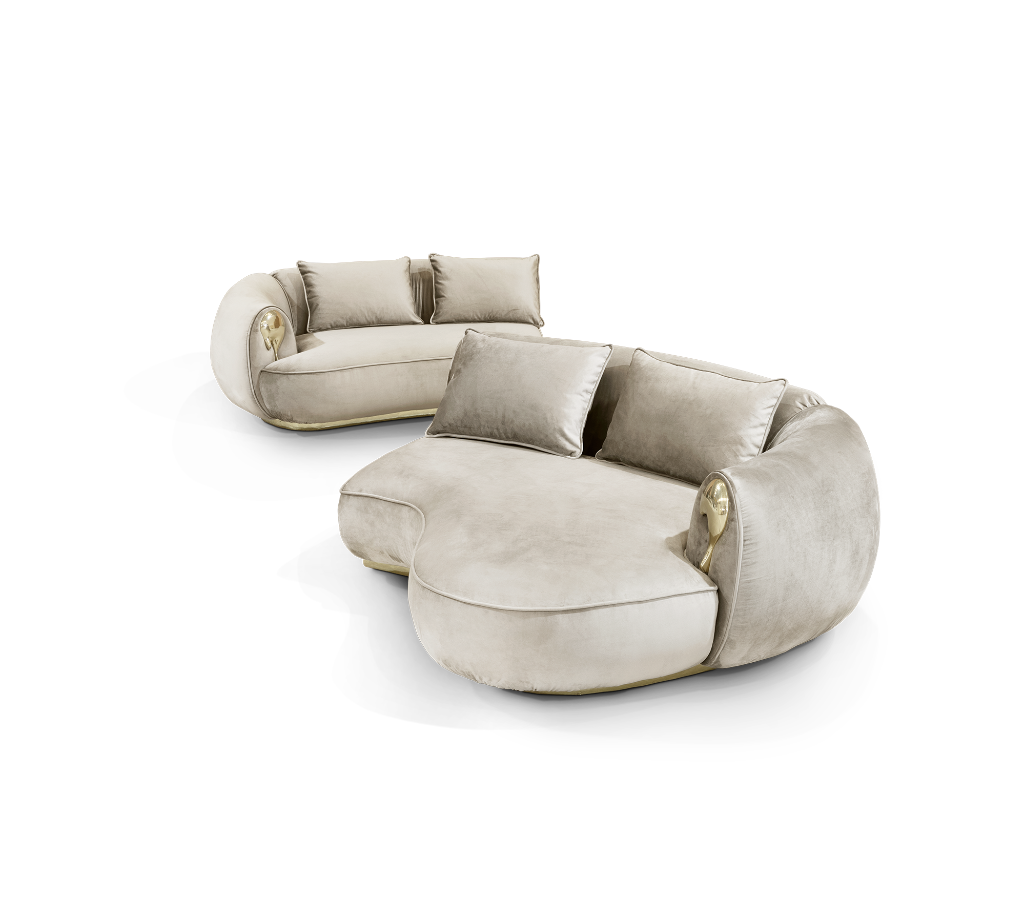 Solara crème gebogen luxe bank