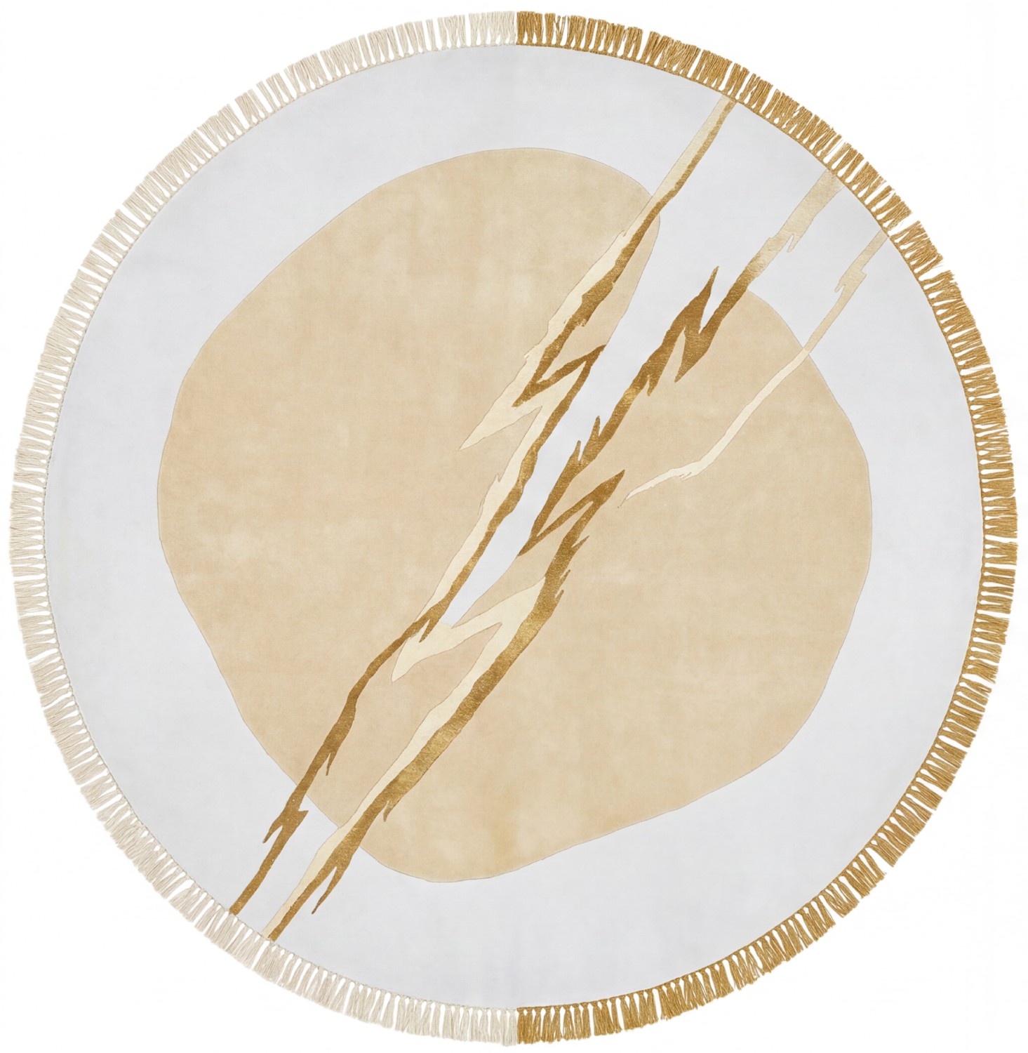 Lightning Crest Ivory handgemaakt vloerkleed